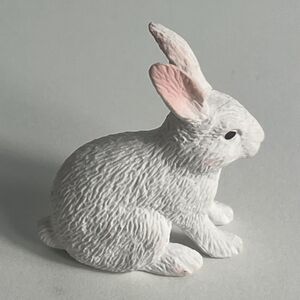 Terra Farm Animals  white Rabbit Figure 1 1/2'' Tall